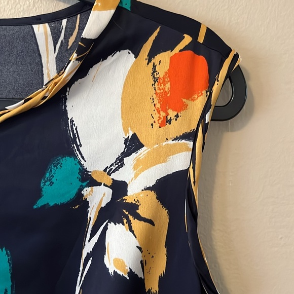 The Limited Sleeveless Floral Blue Gold Dress XS - Picture 7 of 12